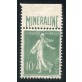 1924 Francia 10 cent. verde con appendice Mineraline