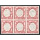 1861 Asi Province Napoletane 5 gr. rosa carminio blocco di 6