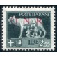 1944 GNR 2,55 lire verde tiratura di Brescia R inclinata