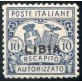 1929 Libia Recapito 10 cent. dent 11 centrato