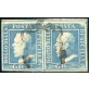 1859 ASI Sicilia 2 grana II tavola azzurro chiaro coppia