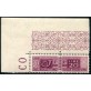 1946 Repubblica Pacchi 20 lire lilla violaceo angolo