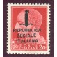 1944 RSI 20 cent. Giulio Cesare sovrastampato