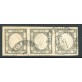 1861 Province Napoletane 1 gr. usata striscia di 3