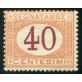 1870 Regno tasse 40 cent. ocra e carminio nuovo