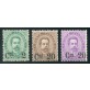1890 Regno Umberto 3 val. sovrastampati 