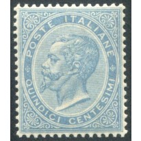 1863 Regno 15 cent. celeste chiaro spl
