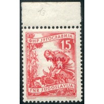 1953 Trieste B 15 d. rosa II tipo sovrastampa capovolta bordo