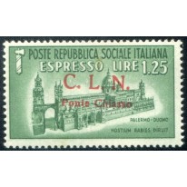 1945 CLN Ponte Chiasso Espresso lire 1,25 verde nuovo