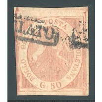 1858 Napoli 50 gr. rosa lillaceo usato