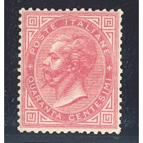 1866 Regno 40 cent. rosso carminio Torino  