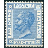 1867 Regno 20 cent. azzurro Torino nuovo centrato