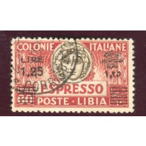 1927/33 Libia espresso 1,25 lire sovr. nera