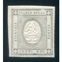 1861 Sardegna 1 cent. grigio brunastro