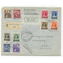 1934 Vaticano Provvisoria serie 6 val. su lettera raccomandata