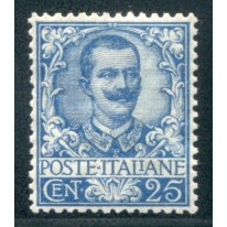1901 Regno Floreale 25 cent. nuovo centrato
