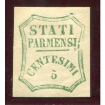 1859 Parma Governo Provvisorio 5 cent verde azzurro