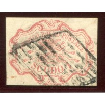 1852 Pontificio 1 scudo rosa carminio usato