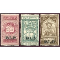 1922 Regno BLP non emessi Dante serie 3 valori