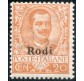 1916 Egeo 20 cent. arancio Rodi 