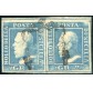 1859 ASI Sicilia 2 grana II tavola azzurro chiaro coppia