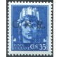 1944 GNR 35 cent. azzurro VR errore di colore nella sovrastampa