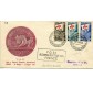 1951 Repubblica Ginnici 3 valori su busta ufficiale 