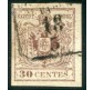 1858 LV I emissione 30 cent. bruno II tipo