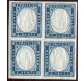 1861 Sardegna 20 cent. celeste quartina