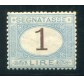 1870 Regno Segnatasse 1 lira azzurro chiaro e bruno