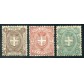1896/7 Italia Regno stemmi 3 val. centratissimi