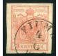 1850 Austria 3 kr. vermiglio usato